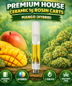 Premium House Ceramic 1g Rosin Carts - Mango (Hybrid)